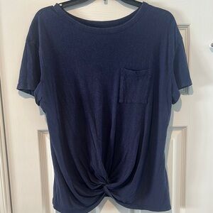 Universal Thread Blue Tie Front Short Sleeve Tee